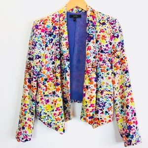 Jessica Simpson Floral Purple Open Front Blazer